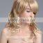 Synthetic natural blonde long curly hair wigs factory wholesale