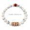Urban Rock Stainles Steel Men Natural White Turquoise Stone Bracelet