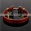  Express Wholesale Stainless Steel Anchor Genuine Leather Bracelet