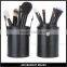 12 PCS Black Makeup Brush Set High Quality Goat Hair Cosmetic Brush Travel Brush Set