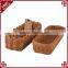 Long design eco-friendly plastic rattan hand woven bread basket bakery display trays