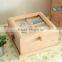 portable natural wooden tea box
