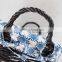 High quality hand knitting black wicker laundry basket