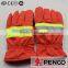 fire retardant safety hand protected safe product fireman firefighter security red cowhide on palm glove