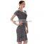 Short Sleeve Flower Pattern Designer One Piece Party Dress Women Crochet Dress With Lining SR-D9779