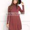 MGOO Custom Made Bulk Price Knit Turtleneck Shift Dress Plain Fashion Lycra Dress Rayon Spandex 220g Vestidos