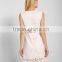 2017 Summer Lace Sleeveless V Neck White Ladies dress