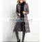 Hot Sale Ladies Detachable Hood Fake Down Long Jacket