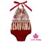 Kids Modeling Clothes Halter Floral Printed Decorative Tassels Infant Bodysuit Toddler Baby Girl Romper