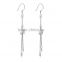 925 Sterling Silver Ear Wire Hooks Earring Findings Flower Silver 70mmx10mm