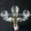 3 Arms Crystal With Metal Candelabra Candle Holder For Wedding Table Decoration