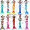 Kids Bikini + Shorts + Mermaid Tail with pink monofin for Swimming