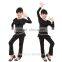 Kids Gymnastics Dance Tops And Pants Suit Children Girls Lotus Leaf Collar Latin Dance Costume