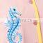 2017 New Style Custom Pink And Yellow Virgin Wool Blend Seahorse Embroidery Fitted Jacket For Women