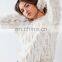 2017 New Fashion Design Top Seller Custom Woman Knit White Hot Selling Sweater