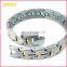 Custom Mens Magnetic Therapy Silver 4 in 1 Permanent Bracelet Stainless Steel Jewelry