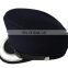 customized wool material of 2.2cm silver bullion embrodiery visor military hat