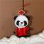 OEM ODM Leather Panda Design Faux Fur Pompom Keychain