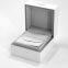 Glossy white ring box small piano painted wooden ring jewelry box with velvet pouch