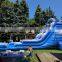 Blue Wave Jumping Inflatable Marble Water Slide Pool, Outdoor Inflatable Slide For Children