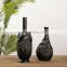 Wholesale classic retro style gifts black resin flowers vase for home decoration