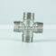 stainless steel ss304 ss316 pipe fitting 4 way  tees forging male thread bsp cross
