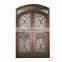 factory direct cost luxury villa safety glass main entrance unique scrolls design anti theft wrought iron front double door