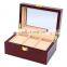 Custom high quality wood luxury three-compartment watch case
