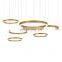 Custom Round Gold LED Pendant Light Hotel Living Room Postmodern Stainless Steel Ring Pendant Light