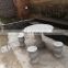 Light grey granite garden stone tables and chairs
