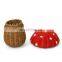 Hot Sale Mushroom Rattan Storage Basket With Lid Decorative Bin Decor Hand Woven Shelf Organizer Cute Handmade Handcrafted Gift