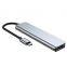 Aluminum 6 In 1 USB Hub HDMI*1+USB3 .0*1+USB 2.0*2+micro SD*1+SD*1