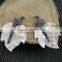 LFD-006P New Style Druzy Leaf Shell Pave Rhinestone Crystal Charms Pendants For Necklace