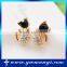 K gold plated crystal cute cat earrings wholesale stud earrings