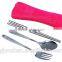 Stainless Travel flatware with spoon fork and chopsticks sets