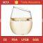 Factory price high borosilicate slanted stemless wine glass