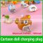 Portable Lovely Cute Cartoon USB Power AC Wall Plug Converter Adapter Charger For Mobile Phones Ipad US&European plug
