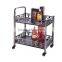 oblong shape Black car drinks two layer wine liquor stainless steel trolley service cat for restaurant or hotel