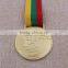 Custom high quality shiny sports gold medals / award medals with ribbon