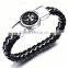 Fashion 2016 Men Cross Charm Black Stingray Leather Bangle