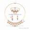 Wholesale New Design Fashion Steel Necklaces Women Luxury Statement Diamond Jewelry Suit SKJT0535