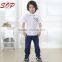 Boys boutique clothing white blank shirt for children short sleeve shirts