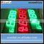 Red 12 inch LED waterproof yellow led gas station price sign