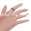 Classic Geometric Ring Double Exquisite Yellow 18k Gold Plating Austrian Crystal Zircon Heart Rings