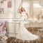 VDN09 Charming Lace Appliqued Floor Length Formal Wedding Party Bridal Gown Long Train Tulle Wedding Dress with Lace Cap Sleeve