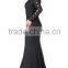 ABI-07 Sexy Long Sleeves Sequins Beaded Sheer Zipper Back V-neck Long Mother of the Bride Dress Custom made