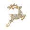 Latest Korean Brooch Design Animal Rhinestone Brooches Sika Deer Shaped Brooch