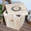 Natural color kitchen furniture kitchen big wood storage box for rice & beans with lid