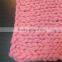 pink hand made chunky wool Bulky Knit Throw