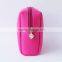 Square leather cosmetic bag debossed LOGO gold color makeup bag